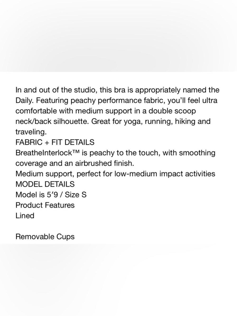 Vuori daily bra size XS - Picture 7 of 7